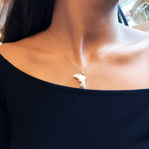 Dolphin necklace on 18 inch Sterling Silver Chain, Be Smarter Than A Dolphin Message, Personalised Gift, Affirmation Necklace, Affirmation Gift, Unique Gift Idea | by nlanlaVictory