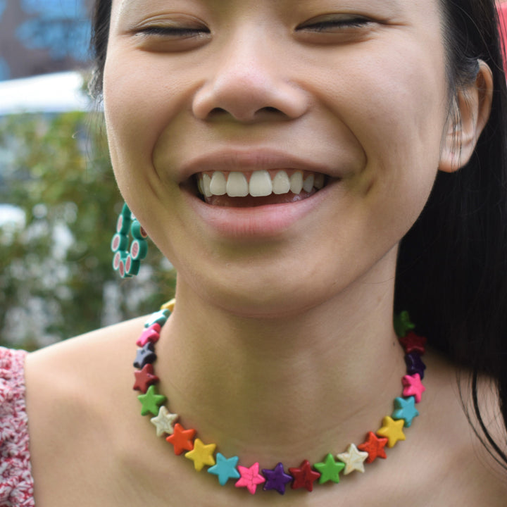 Multicoloured Star Beaded Choker Necklace | by Ifemi Jewels