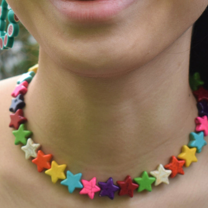 Multicoloured Star Beaded Choker Necklace | by Ifemi Jewels