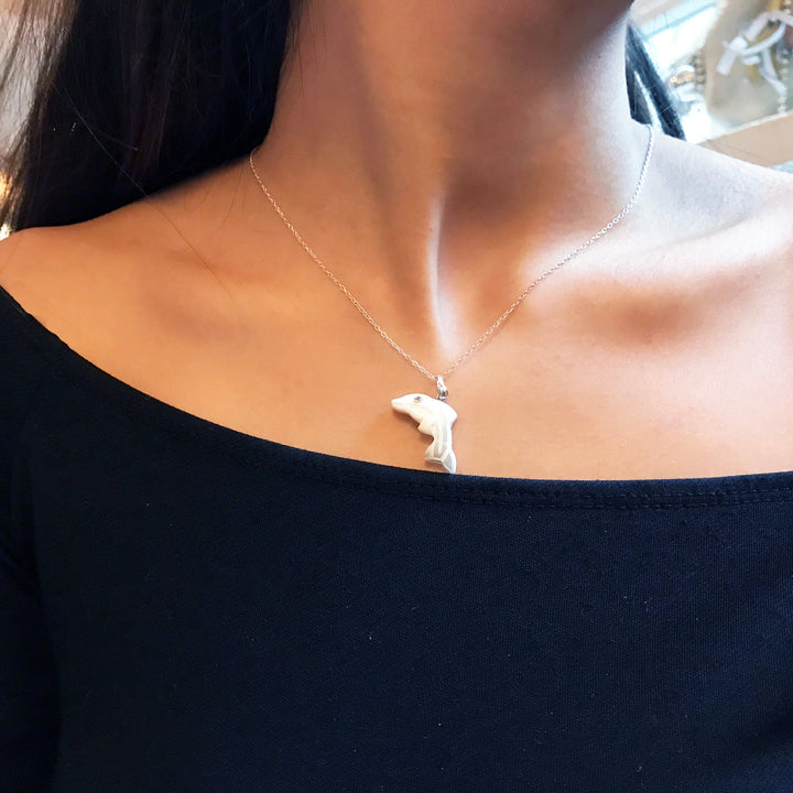 Dolphin necklace on 18 inch Sterling Silver Chain, Be Smarter Than A Dolphin Message, Personalised Gift, Affirmation Necklace, Affirmation Gift, Unique Gift Idea | by nlanlaVictory
