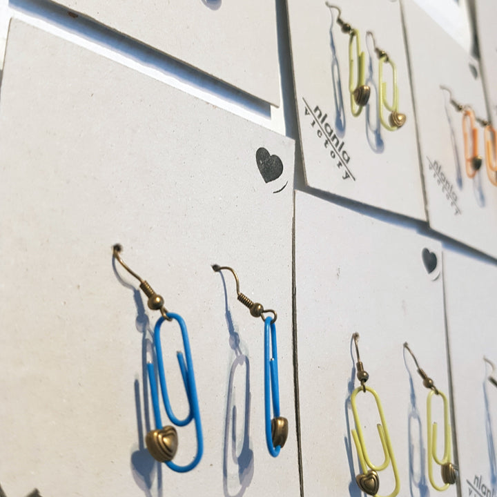Black Personalised Paperclip Earrings | by lovedbynlanla