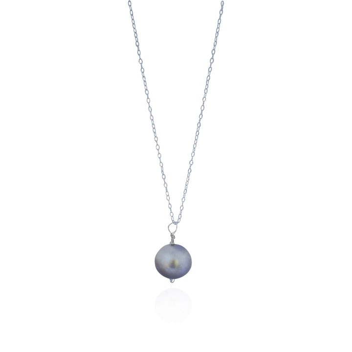 Round Silver freshwater pearl .925 sterling silver necklace, Bloom Collection | by nlanlaVictory